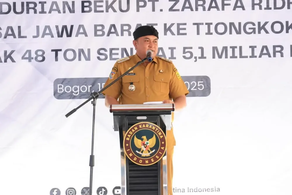 Bupati Bogor Lepas Ekspor Perdana 48 Ton Durian Beku ke Pasar Internasional