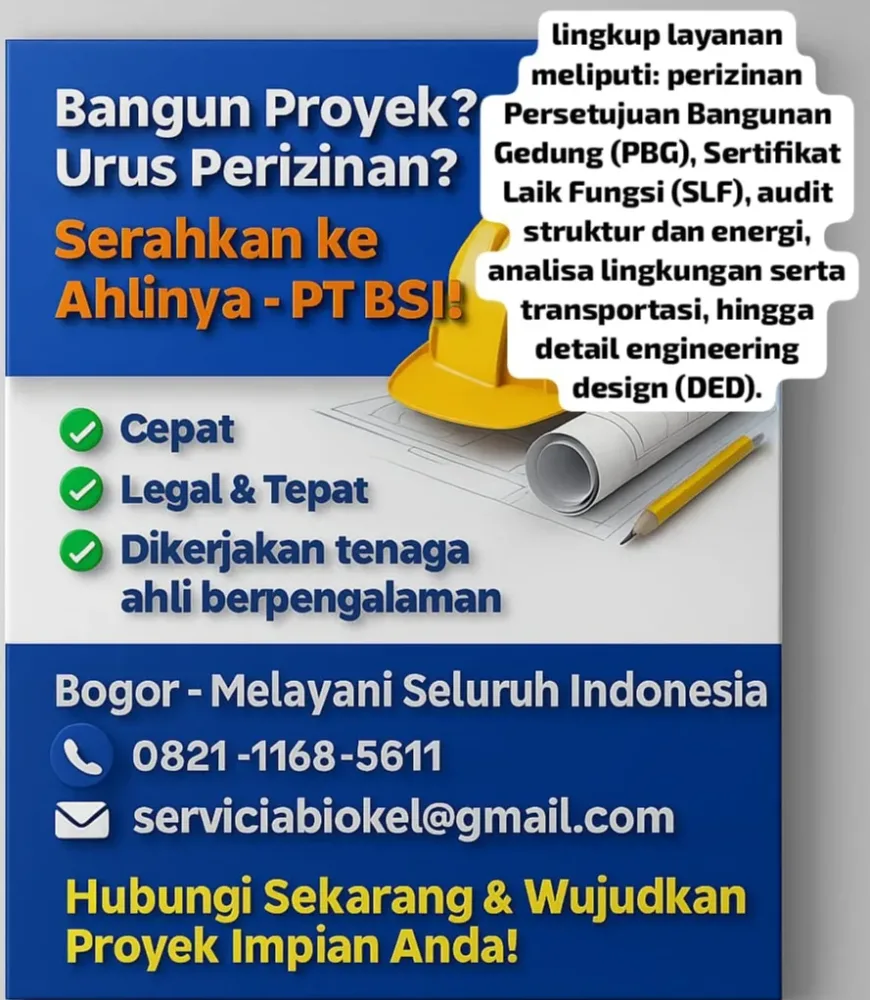 PT BSI Perizinan IMB/PBG, SLF, dll