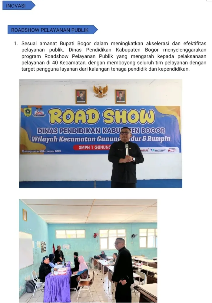 PUBLIKASI KINERJADINAS PENDIDIKAN KABUPATEN BOGOR TAHUN 2025