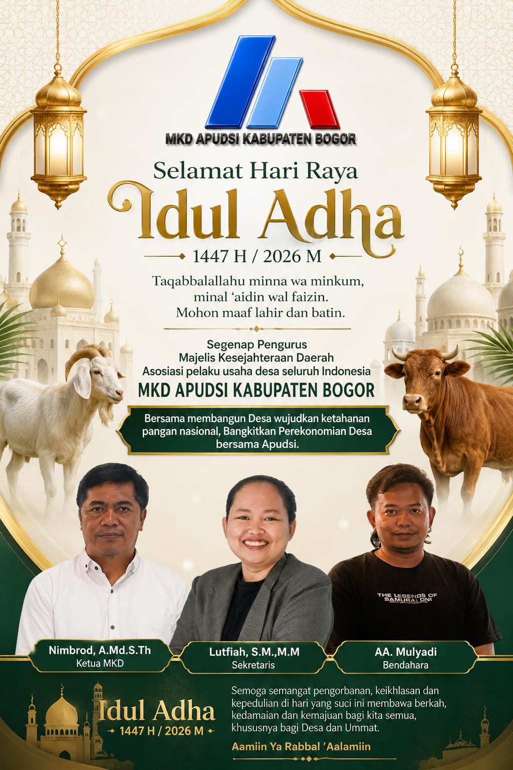 MKD APUDSI Kabupaten Bogor Bersama JurnalisWarga.id Sampaikan Ucapan Idul Adha 1447 H/2026 M, Perkuat Semangat Persatuan dan Ketahanan Ekonomi Desa