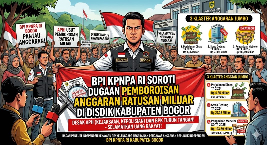 BPI KPNPA RI Bogor Soroti Dugaan Kejanggalan Anggaran Disdik 2026