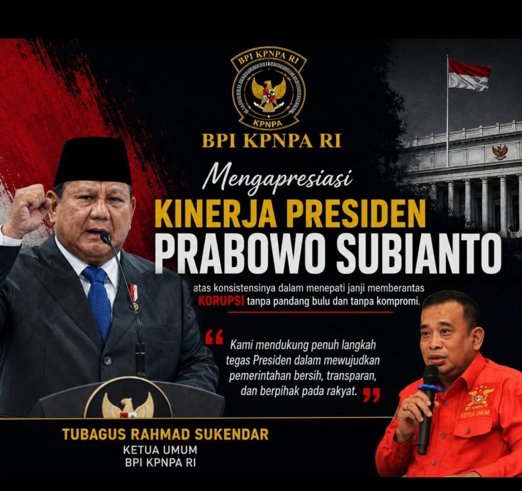 BPI KPNPA RI Apresiasi Langkah Presiden Prabowo, Percaya Plt Jampidsus Rudi Margono Tuntaskan Penegakan Hukum 2026