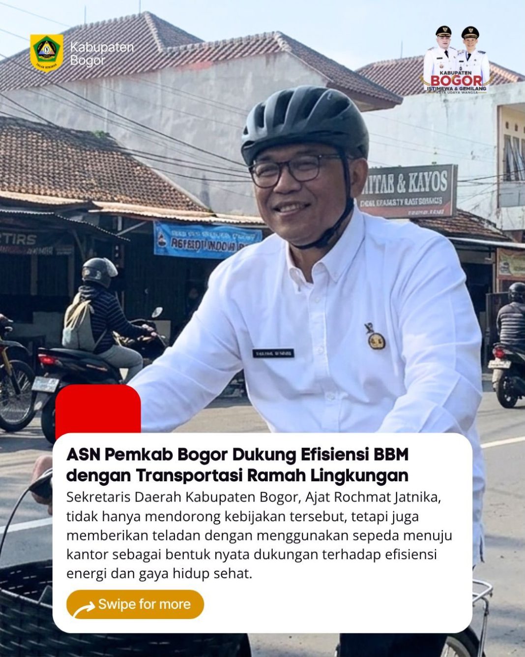 ASN Pemkab Bogor Dukung Efisiensi BBM dengan Transportasi Ramah Lingkungan 2026