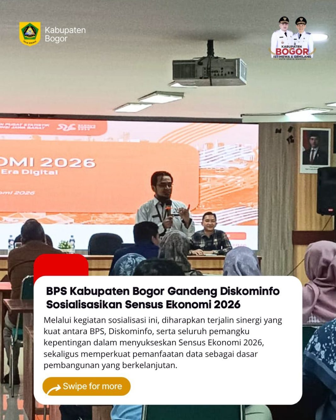 BPS Bogor Sosialisasikan Sensus Ekonomi 2026, Dorong Data Akurat untuk Pembangunan Daerah