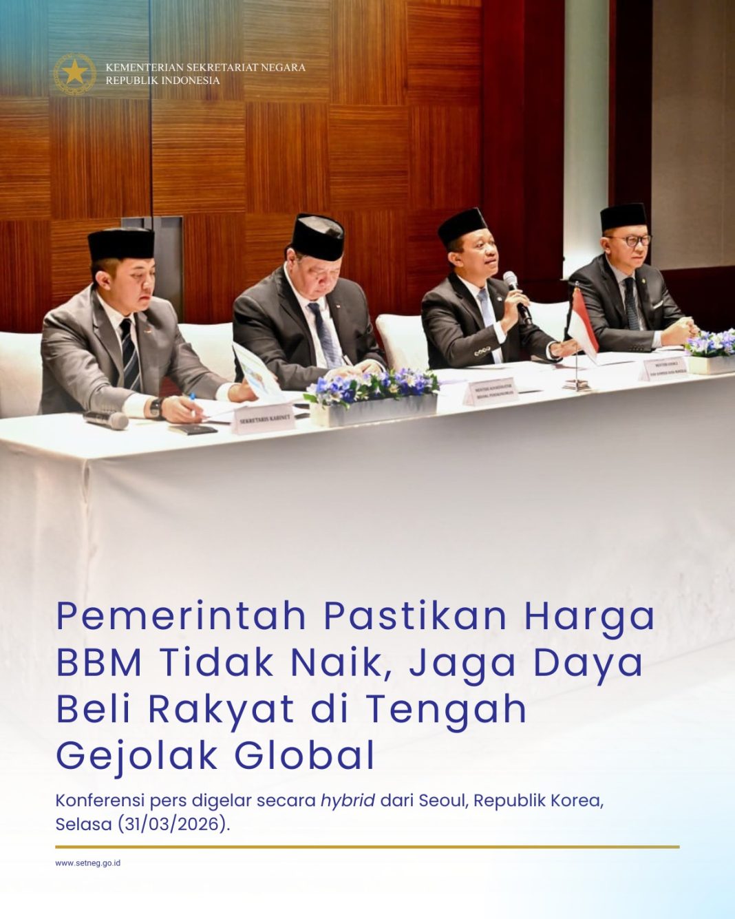 Pemerintah Pastikan Harga BBM Tidak Naik, Jaga Daya Beli Rakyat di Tengah Gejolak Global 2026