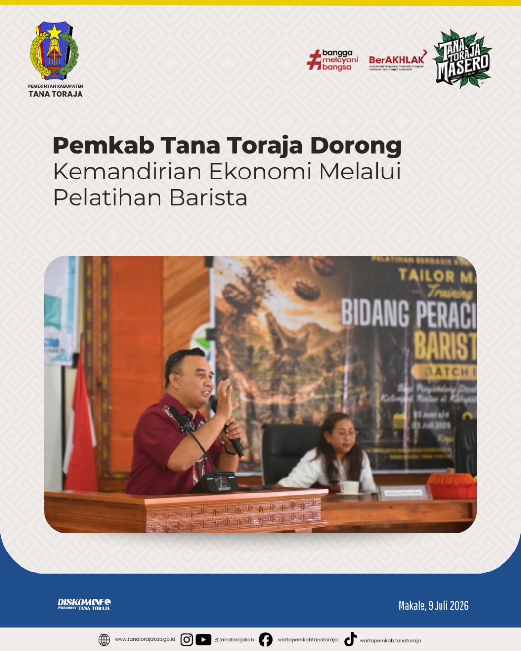 Bupati Tana Toraja Dukung Pelatihan Barista untuk Disabilitas dan UMKM 2026